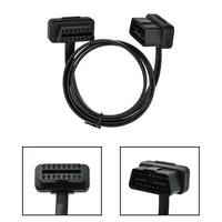 30/60/100CM Flat+Thin As Noodle 16 Pin Socket OBD OBDII 16Pin Male To Female Car Scanner OBD2 Extension Cable Connector