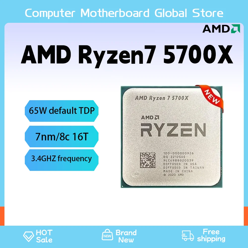 AMD Ryzen 7 5700X CPU Processor Novo Max Bost Clock 4.6Ghz AM4 Desktop Without Cooler PC Game For DOTA2 CSGO LOL cpu processor