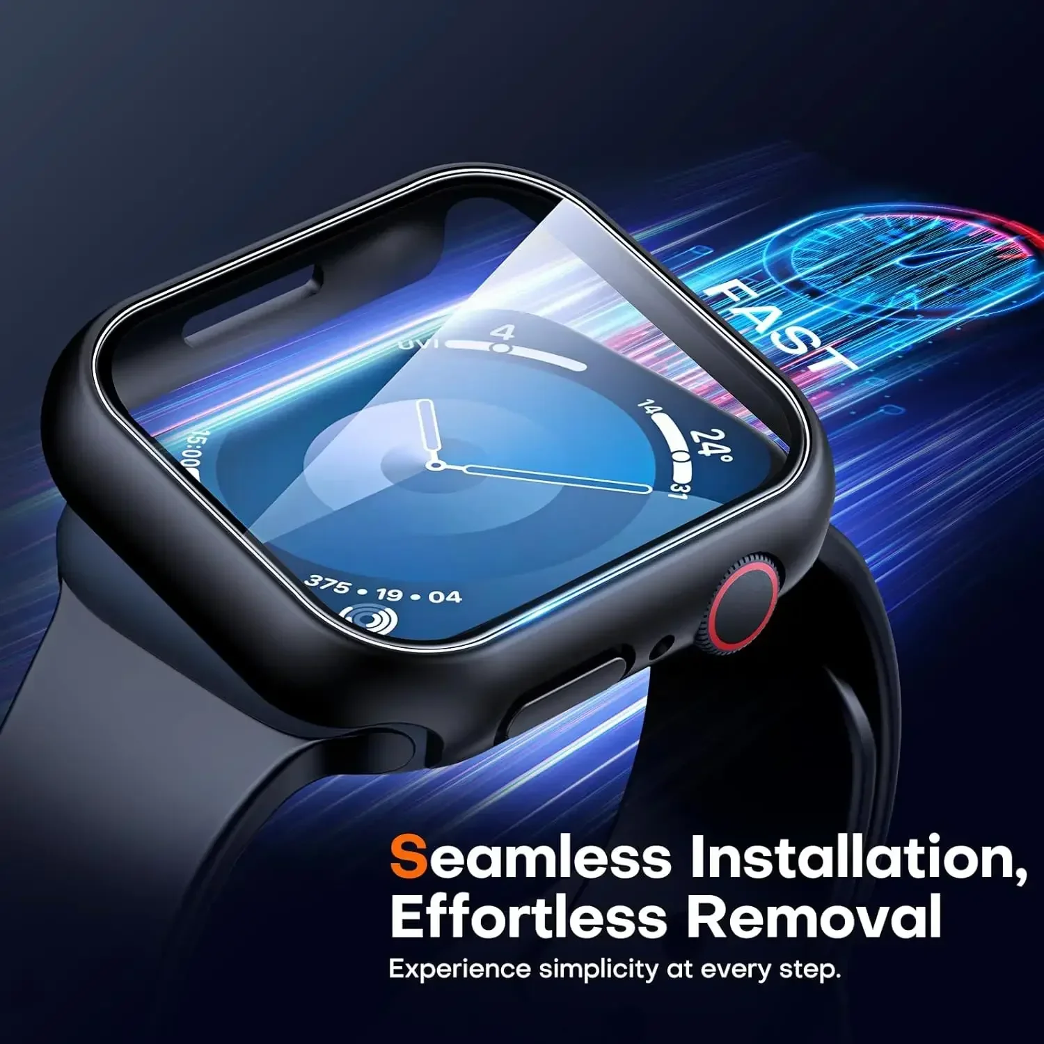 애플워치 시리즈 10 9 8 7 6 5 SE 46mm 45MM 41MM 42mm 40mm 44MM 강화유리 케이스 2개, 스크린 보호필름 포함 액세서리