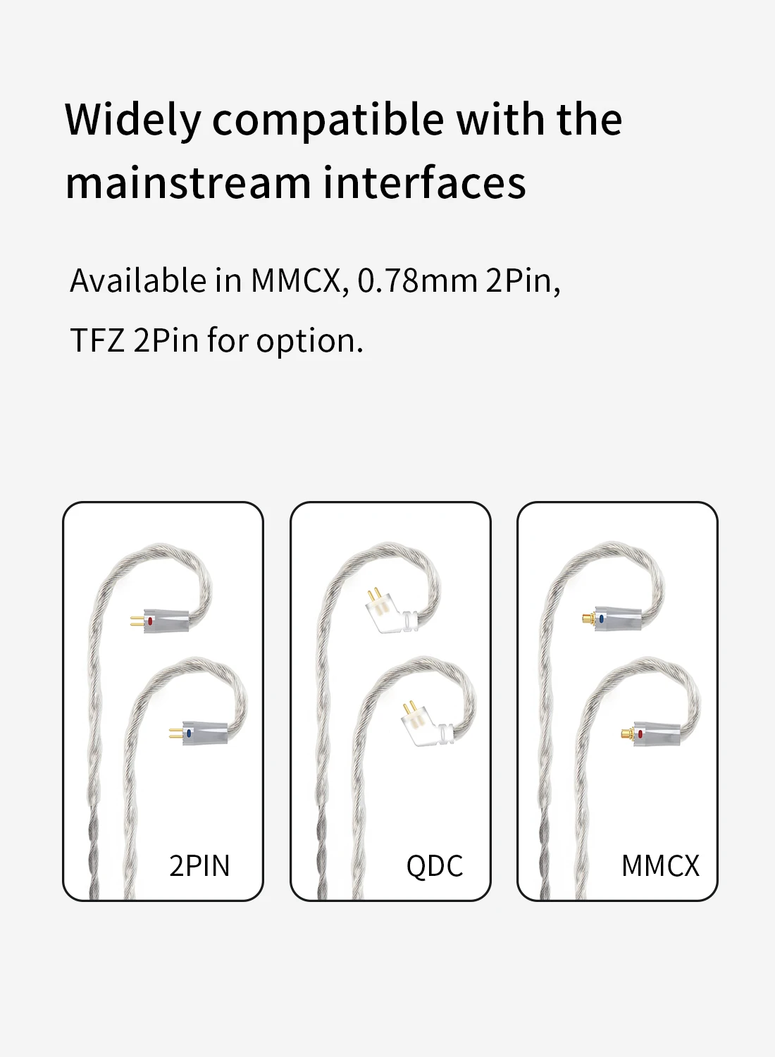 KBEAR Chord 6N Graphene+4N OFC Silver-plated Mixedly Braided Upgrade Cable description image 6