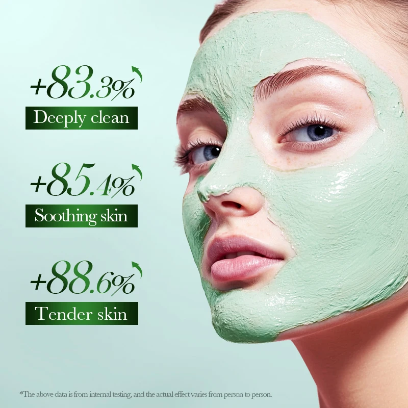 SADOER Green Tea Face Masks Stick Clay Mask Shrink Pores Deep Blackhead Remover Facial Cleansing Moisturizing