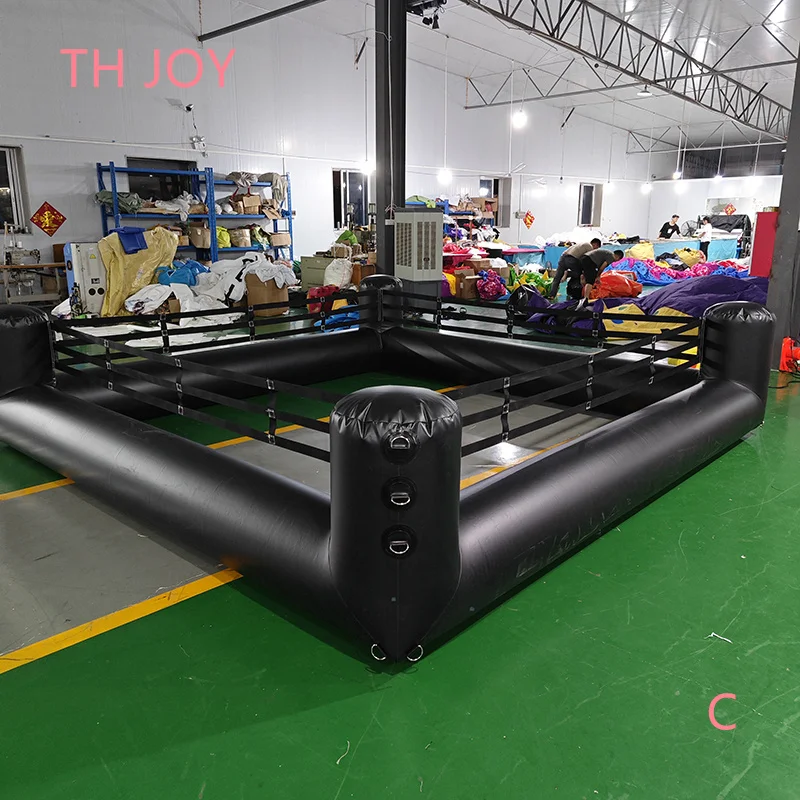 fast air shipping to door, 4x4m 13x13ft customized Interactive Inflatable Wrestling Boxing Ring Game joust games field 2