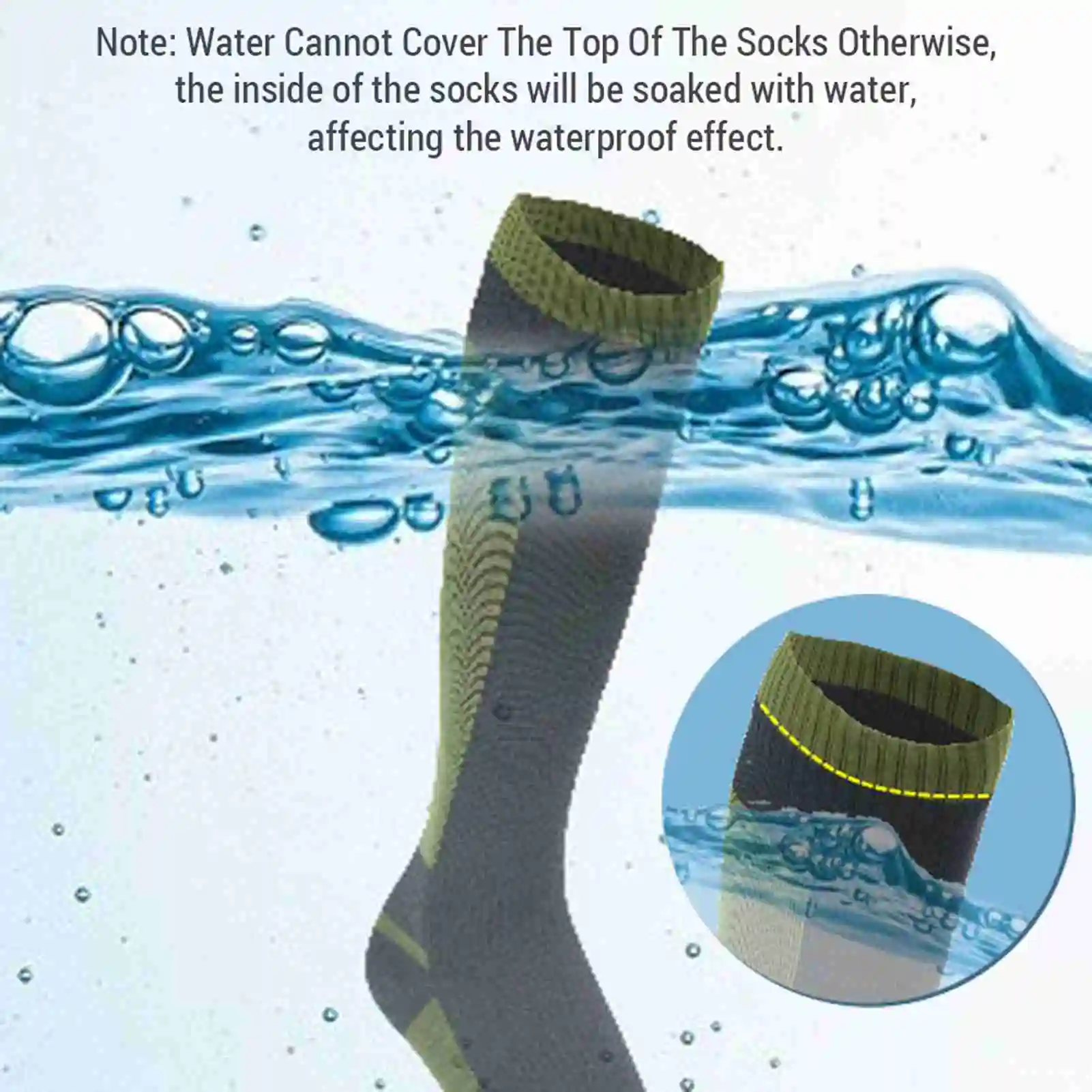 Waterproof Socks for Outdoor Activities-Long Tube Waterproof Socks for Hiking Cycle and Camping-Keep Feet Warm and Dry T
