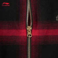 LI-NING RICH EVERYDAY série veste décontractée pour hommes manteau court à carreaux confortable à la mode AFDW137 5
