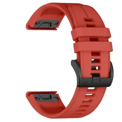 Premium QuickFit Silicone Band - Official Style Outdoor Strap - Garmin QuickFit 26mm (Red)