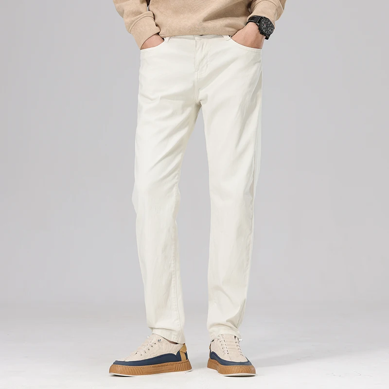 HIQOR Spring Autumn Men's Denim Pants Straight Black Jeans Man Vintage Loose Casual Denim Trouser Male Quality Jeans For Men 4