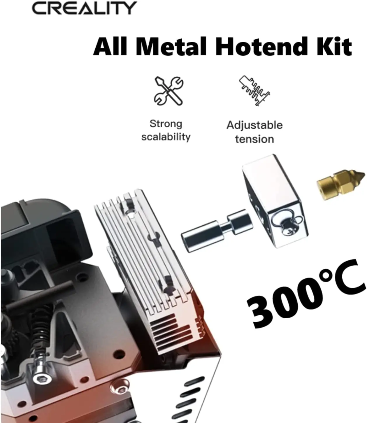 Creality 스프라이트 다이렉트 드라이브 압출기 프로 키트, Ender-3, 엔더 3 V2, 3 프로, 3 맥스용, 3D 프린터 지지대 CR 터치용, 올 메탈 듀얼 기어