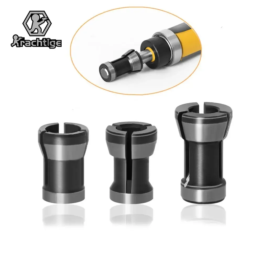 3Pcs Angle Grinder Collet Conversion Sleeve Woodworking Milling Cutter Collet Conversion Sleeve Woodworking Accessories Collet 3pcs angle grinder socket wrench pressure plate removal sleeve removal wrench for electric wrench polisher power tool accessorie