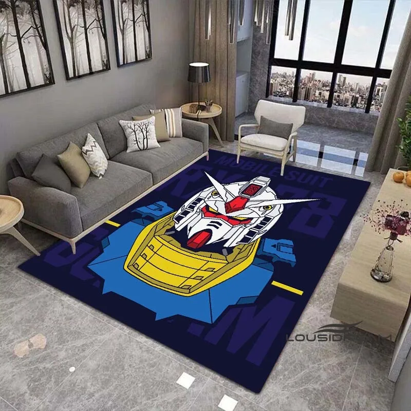 2025 New Gundam Bedroom Gaming Room Oversized Carpet Anime Bedside Floor Mat Mobile Warrior Cartoon Anti-slip Mat Gift 6