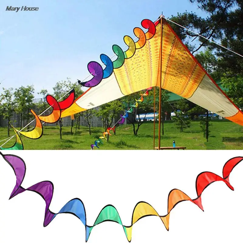 Colorful Hot Rainbow Spiral Windmill Tent Wind Spinner Garden Home Decorations wind spinner toys