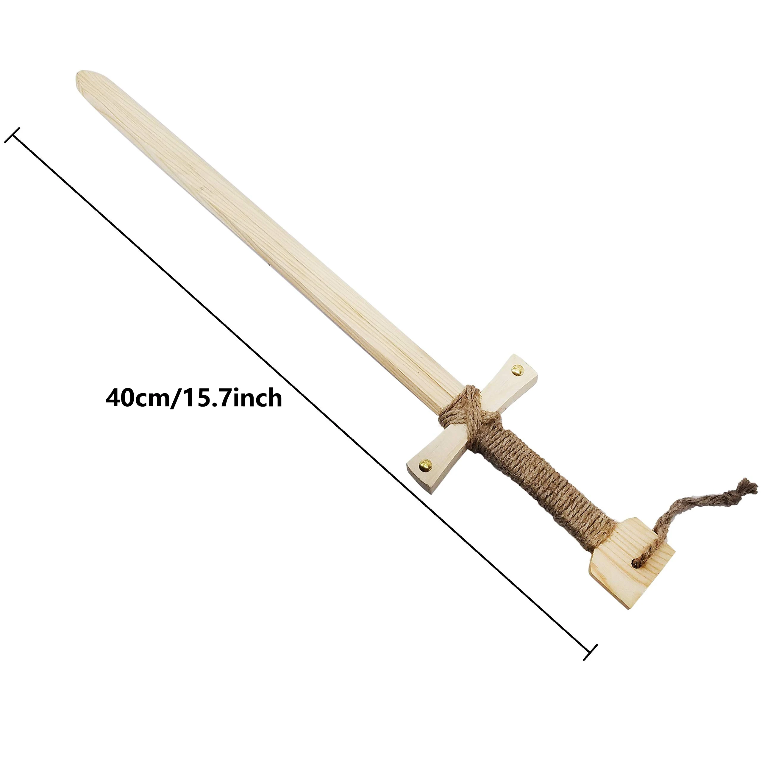 2pcs 40cm Wooden Sword Toy Durable Wholesale Boy Children Props Samurai Outdoor Sword Cosplay Katana Sword Unique Toys Gift 2