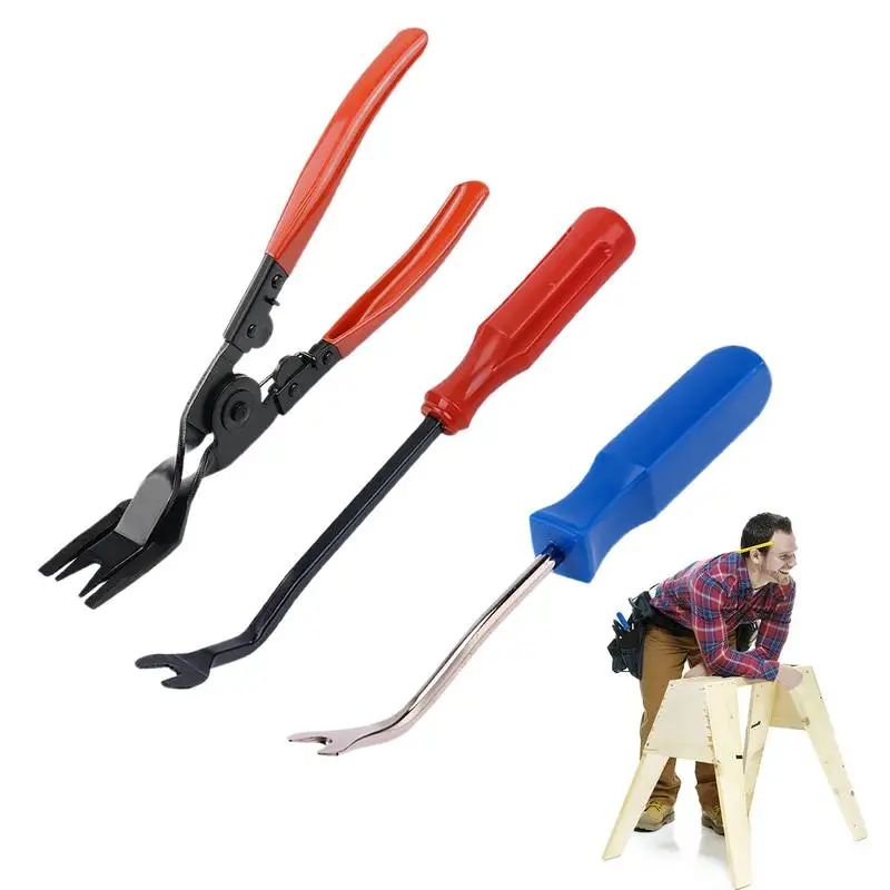 

Automotive Clip Removal Tool 3PCS/Set Auto Clip Removal Tool Body Repair Upholstery & Trim Tools Car Door Panel Dashboard Repair