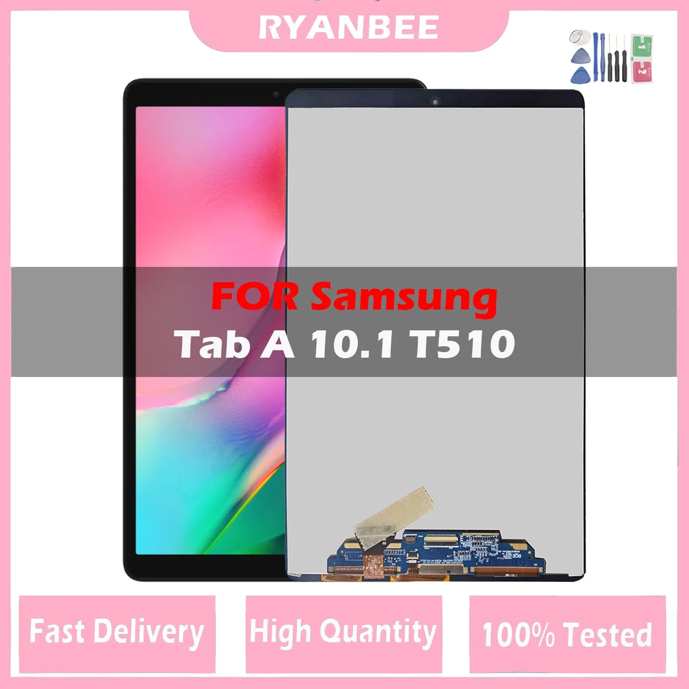

10.1" 100% TESTED For Samsung Galaxy Tab A 10.1(2019) WIFI T510 SM-T510 T510N LCD Display Touch Screen Assembly T515
