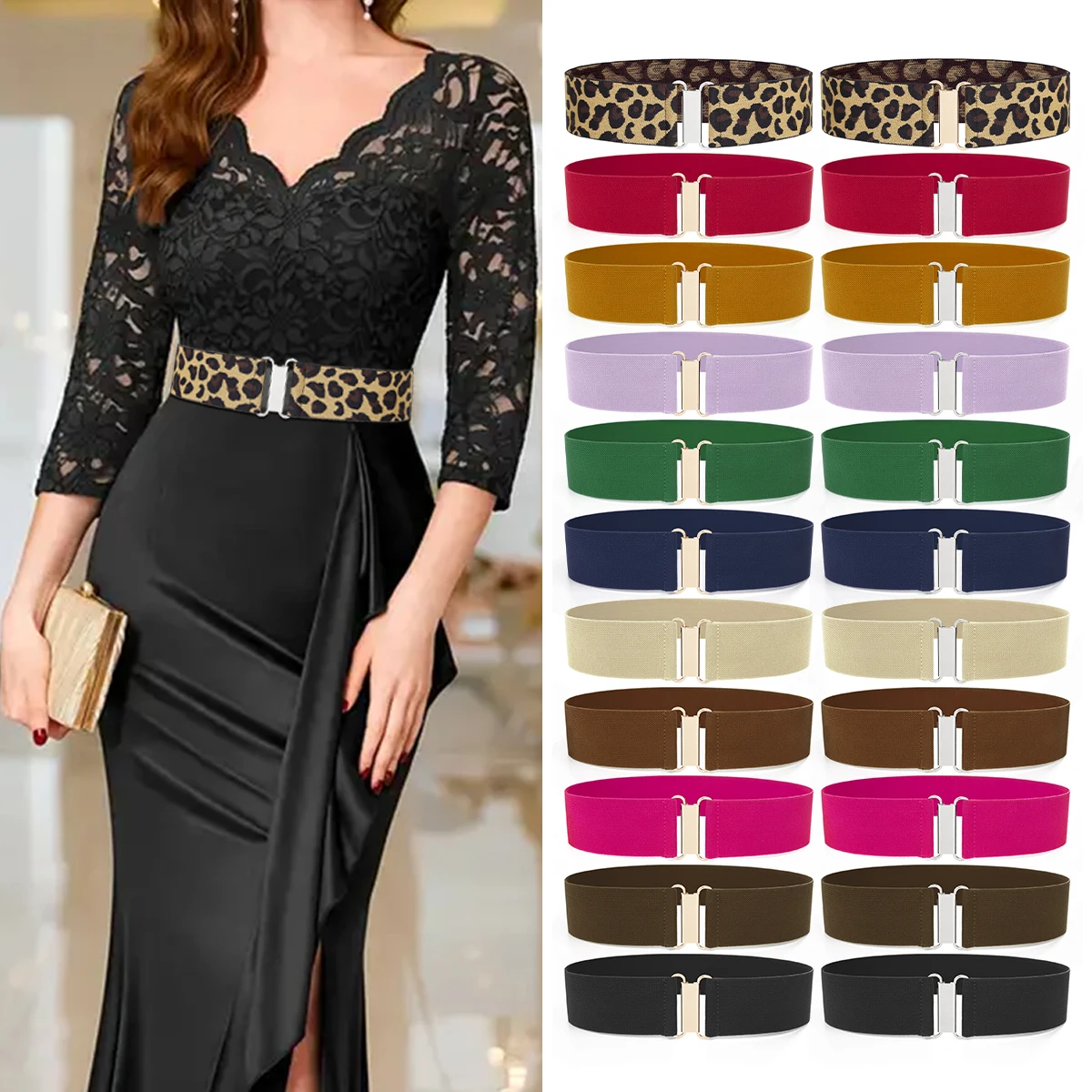 SISHION 2025 Frühling Mode Schwarz Frauen Taille Gürtel YD0010 Plus Größe Elastische Korsett Gürtel Y2K Zubehör Ceinture