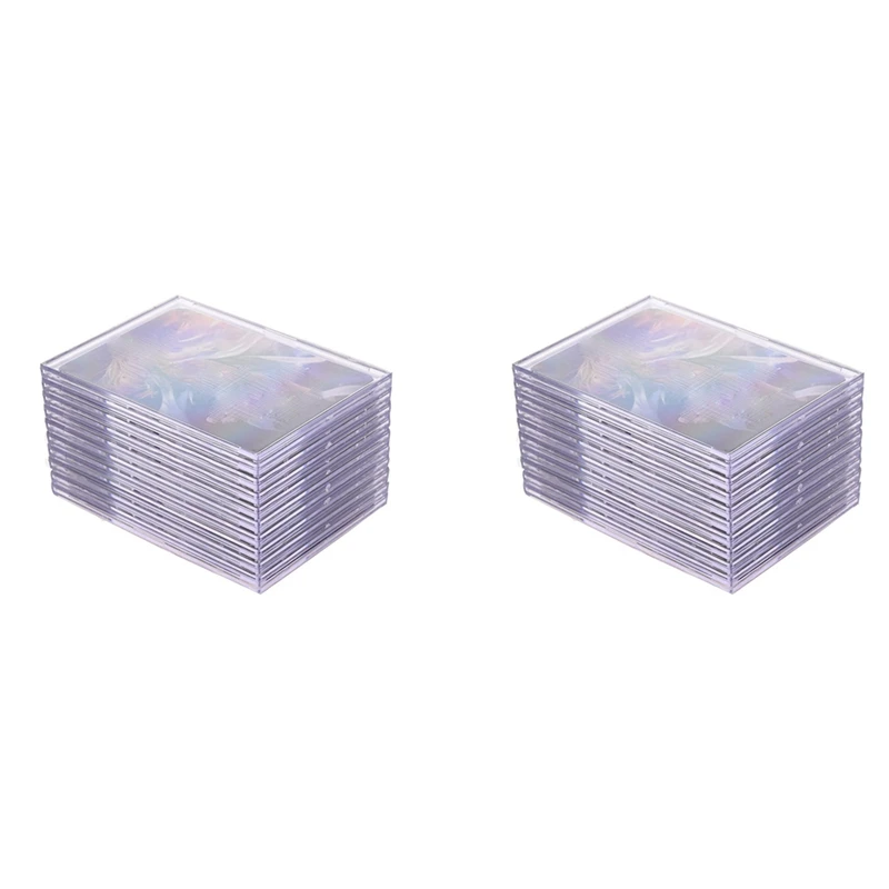 Cards Sleeves Top Loader 20 Protezione Per Carte In Plastica Dura Clear Card Brick + 4 Espositore