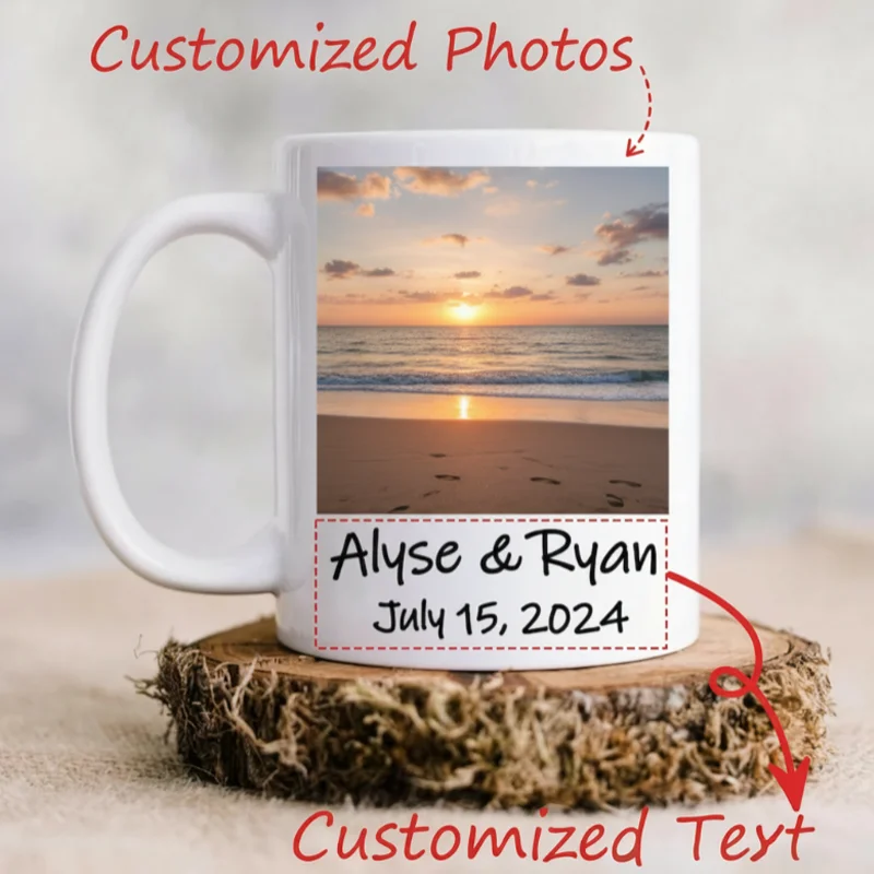 11 Oz Personalized Coffee Cup - Customized Text Family Couple Photos, Teacup, Mother's Day, Surprise Gift Anniversary_voghion.com
