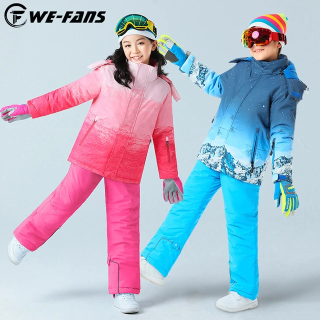 Chaqueta y pantalones de esquí para niños, trajes de nieve para niñas,  abrigo y pantalones de Snowboard, trajes de nieve para niños,-30 grados -  AliExpress