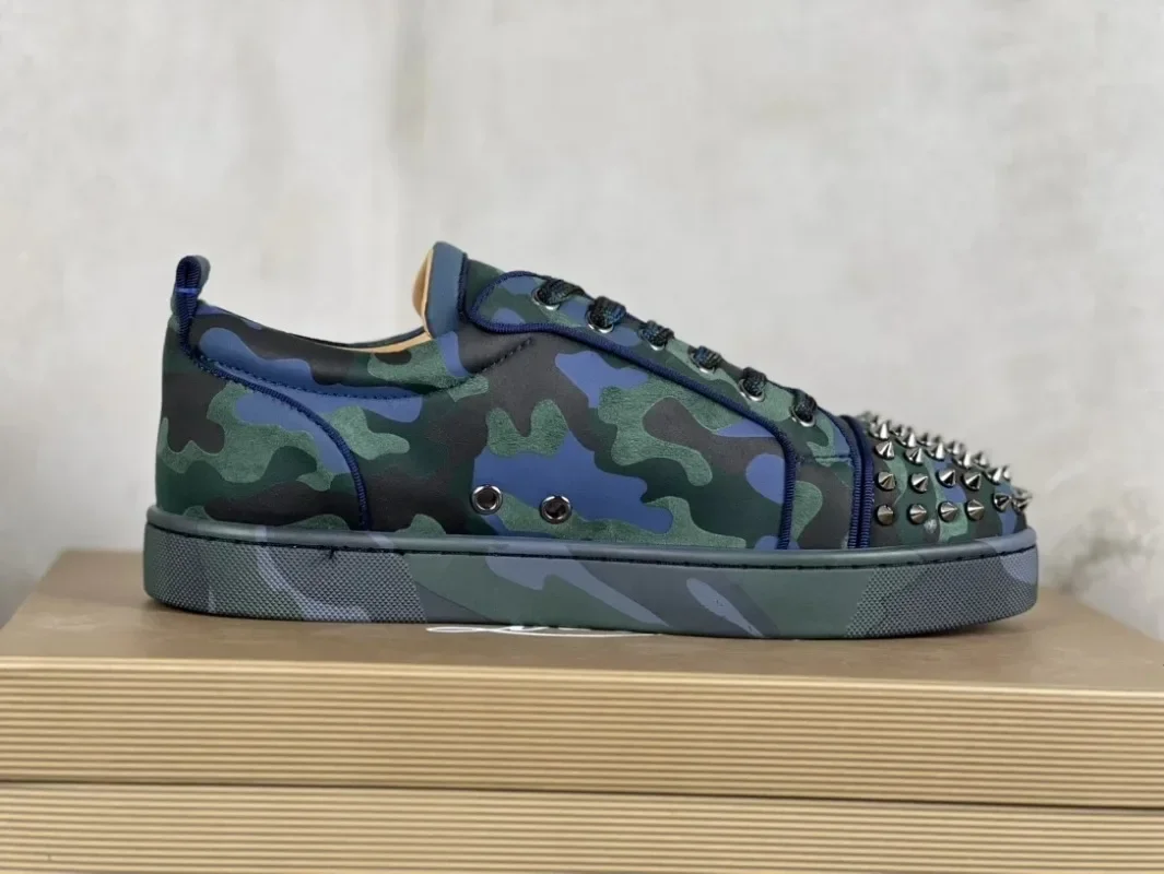 

Luxury Brand Designer camouflage color Casual Shoes Leather Red Bottom Platform Low Top Sneakers Running Trainer Shoe