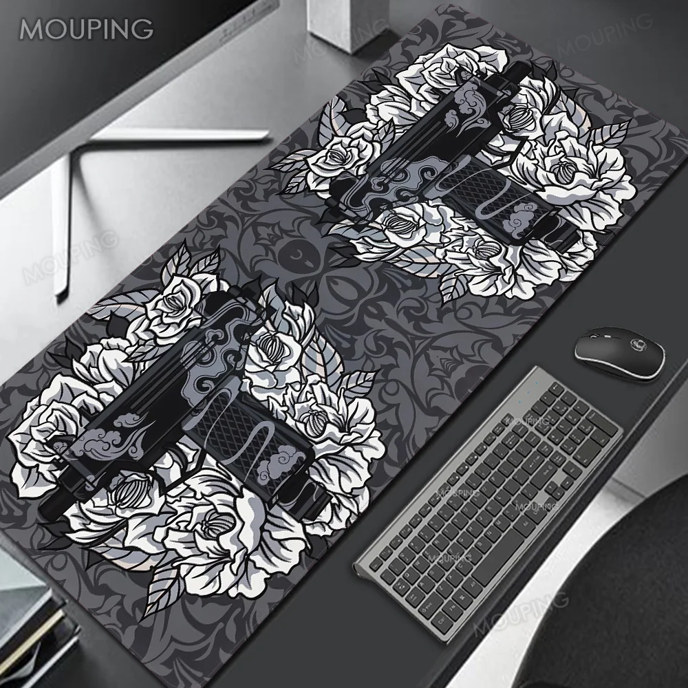 

Black Flower Mouse Pad Xxl Deskmat Grey Starry Sky Large Mousepad Company Computer Desk Gamer Accessories Rubber Mat mouse mat