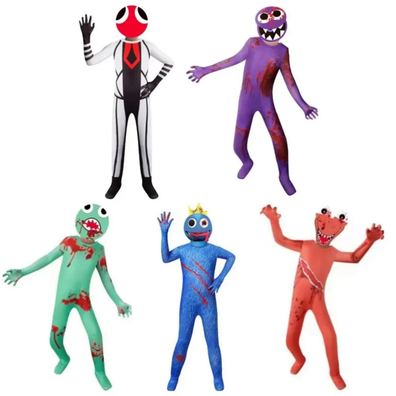 Gioco Rainbow Friends Red Guy Blue Green Purple Orange Monster Cosplay Costume Anime Tuta Adulto Bambino Hallowen Tuta