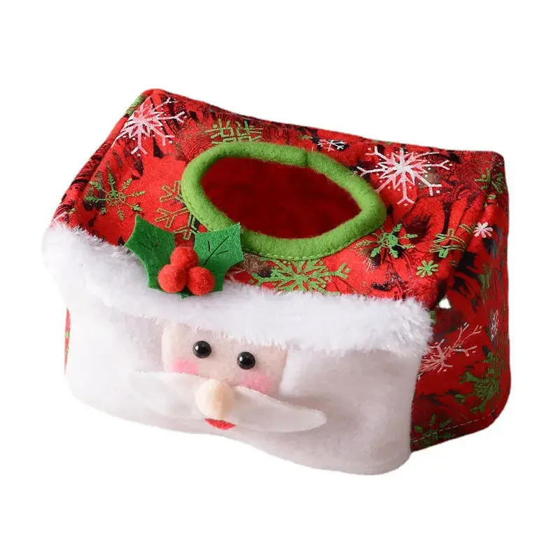 Christmas Tissue Paper Decor Santa Claus Red Green Toilet Paper Bag Party Home Desktop Decoration