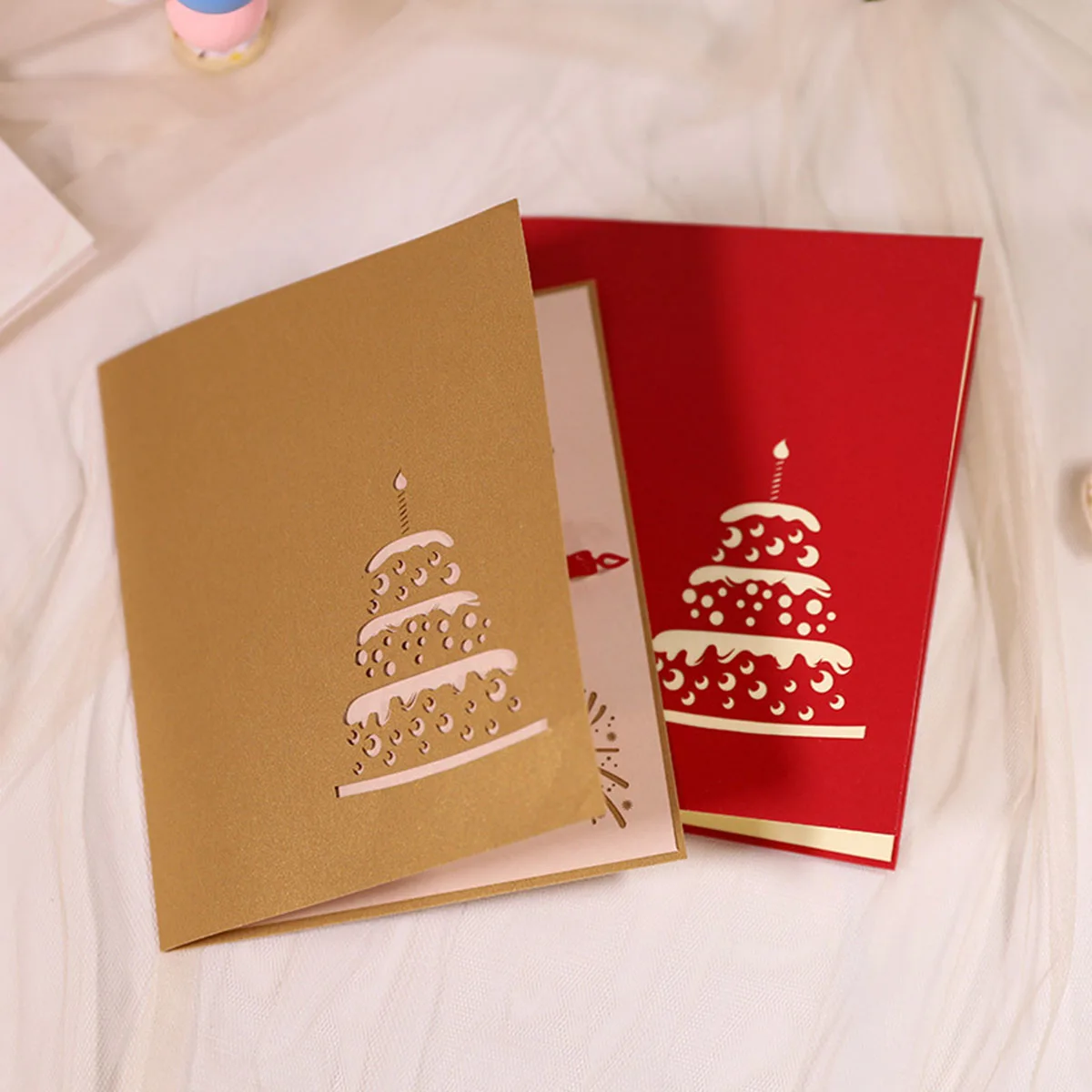 Cake Creative Greeting Card Happy Birthday Party Gift Message Cards Party Gifts 3D Happy Birthday Greeting Card With Music musical greeting cards