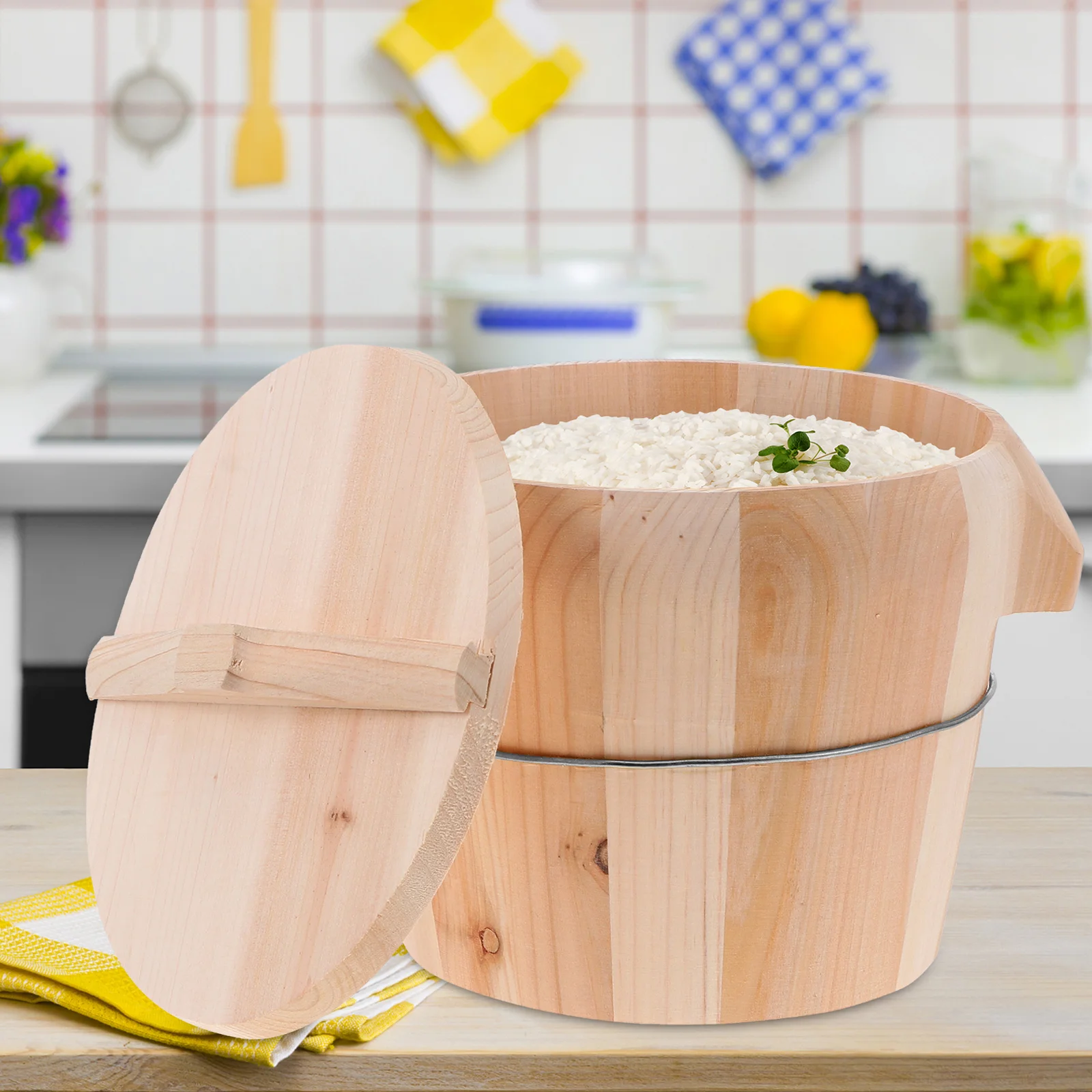 Girl Steam Bucket Baby Veggie Tray with Lid Food Steamer Wood Oven Wooden Steamed Barrel