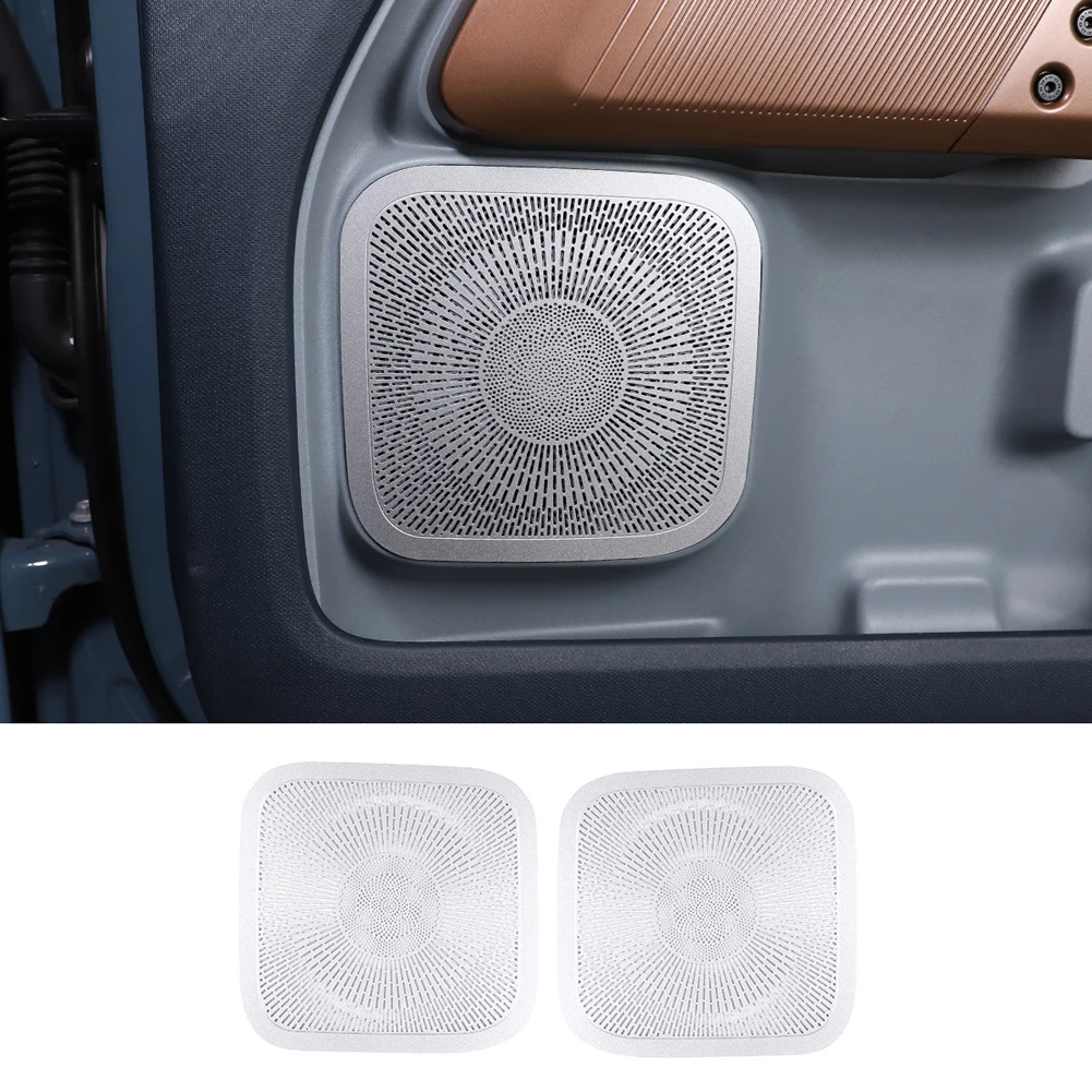 

2pcs Stainless Steel Car Front Door Speaker Cover Car Horn Grille Protection Cover For Ford Maverick 2022-2023 Auto Accessories