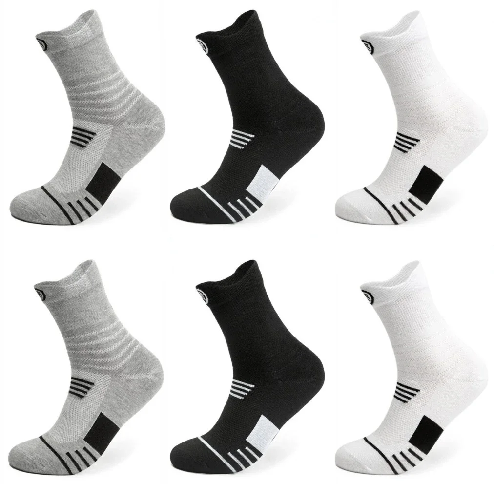 

3 Pairs Mens Cotton Ankle Socks Breathable Cushioning Active Trainer Sports Professional Outdoor Running Sock Size 6-11