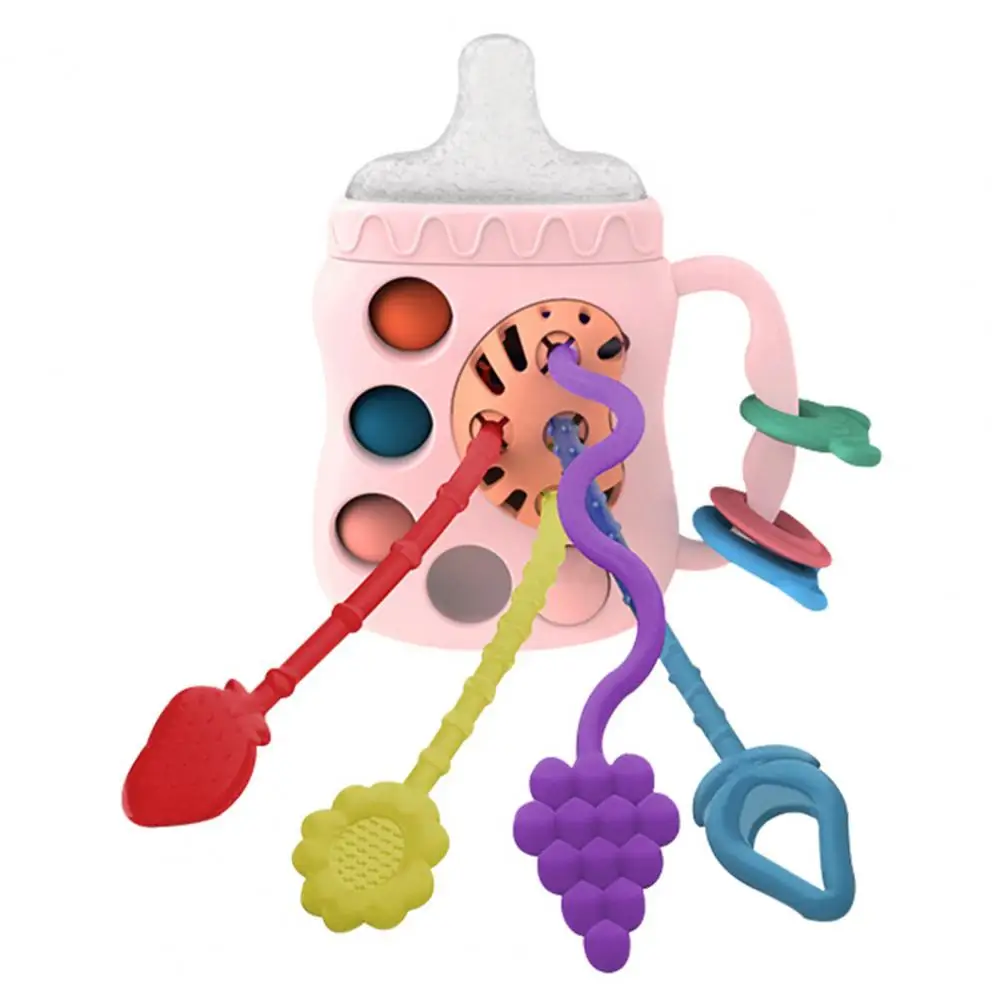 

Preschool Toy Teeth Roller Multipurpose Pull-out Toy Baby Bottle Finger Toy