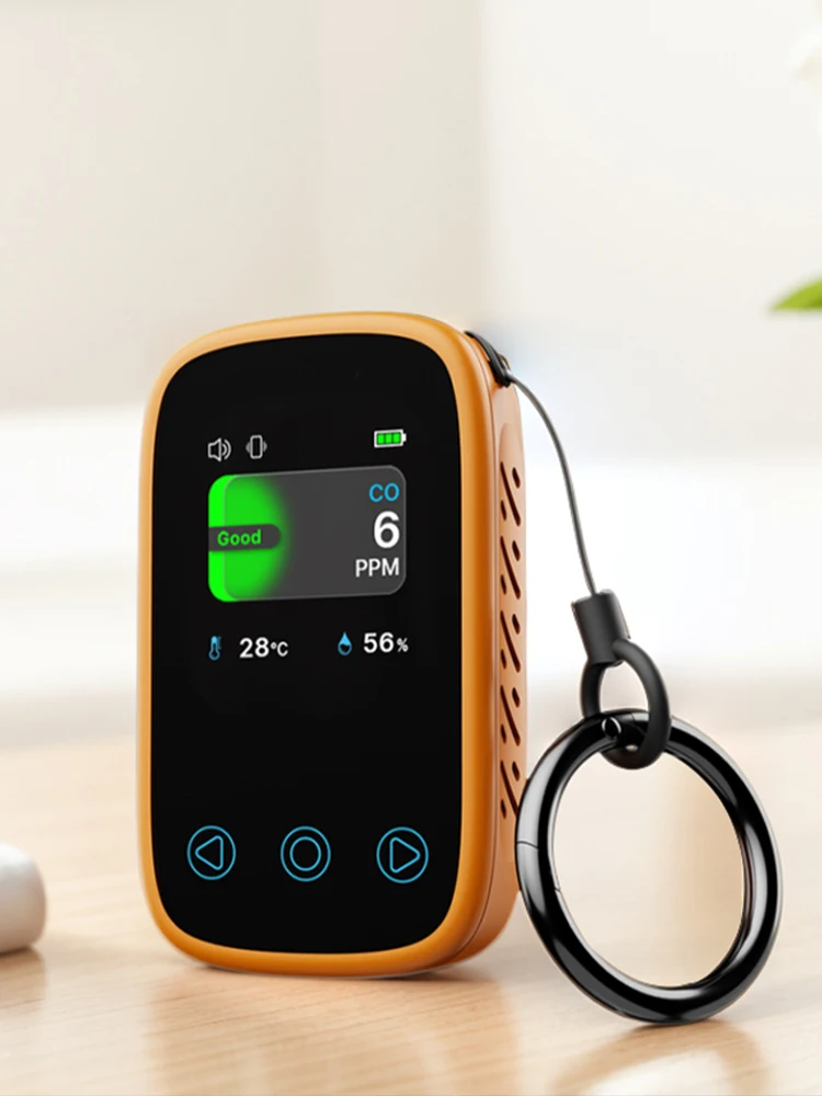 3 in 1 Air Quality Tester NDIR Sensor Portable Carbon Monoxide Temperature Humidity Detector Auto Brightness Type-C Rechargeable