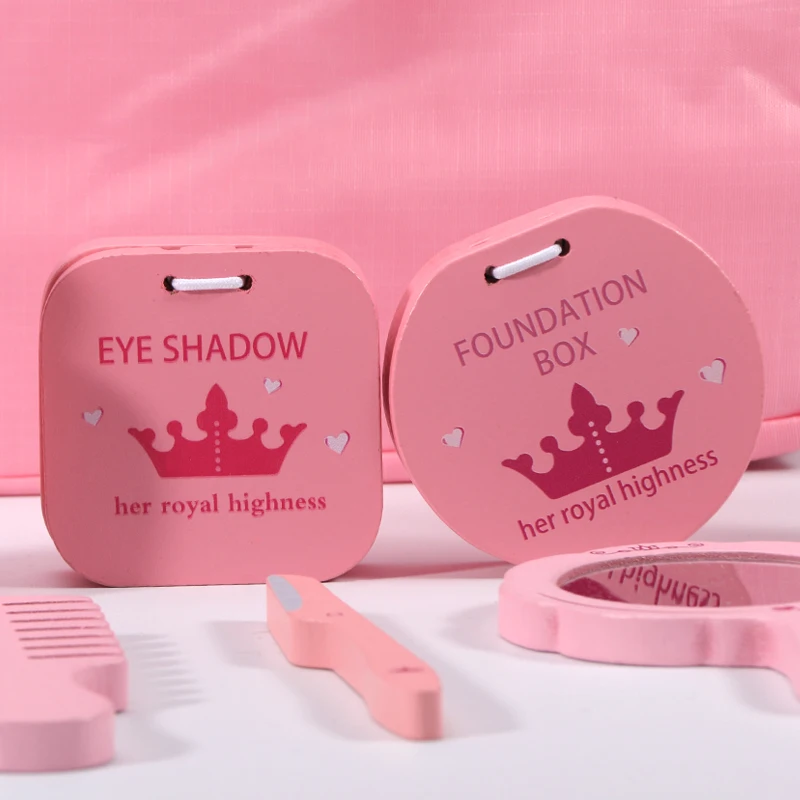 Wooden Makeup Toys Pretend Play Simulation Makeup Bag Girls Make Up Dressing Table Cosmetics Toys Birthday Gifts For Children