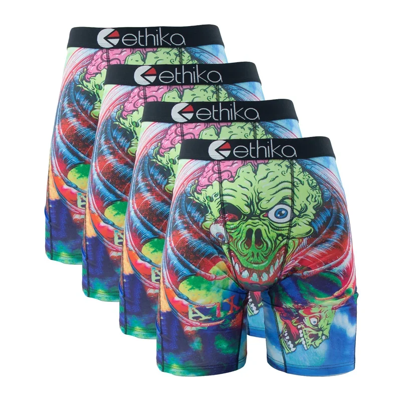 4PCs Ethika Fashion Sexy Men Underwear Boxer Shorts Printed Panties Lingerie Underpants Boxershorts Plus Size Boxers Briefs XXXL 3