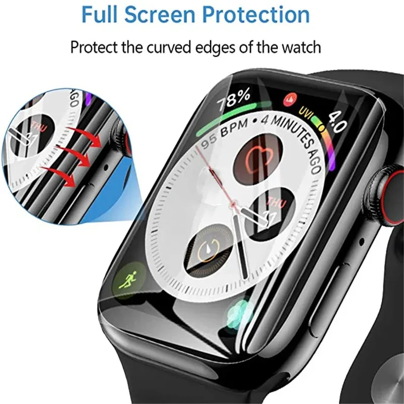 Protector de pantalla transparente para Apple Watch, película protectora completa para Apple Watch 9, 8, 7, 6, SE, 5, 4, 45MM, 41MM, 40MM, 44MM, no cristal para iWatch 3, 38MM, 42MM