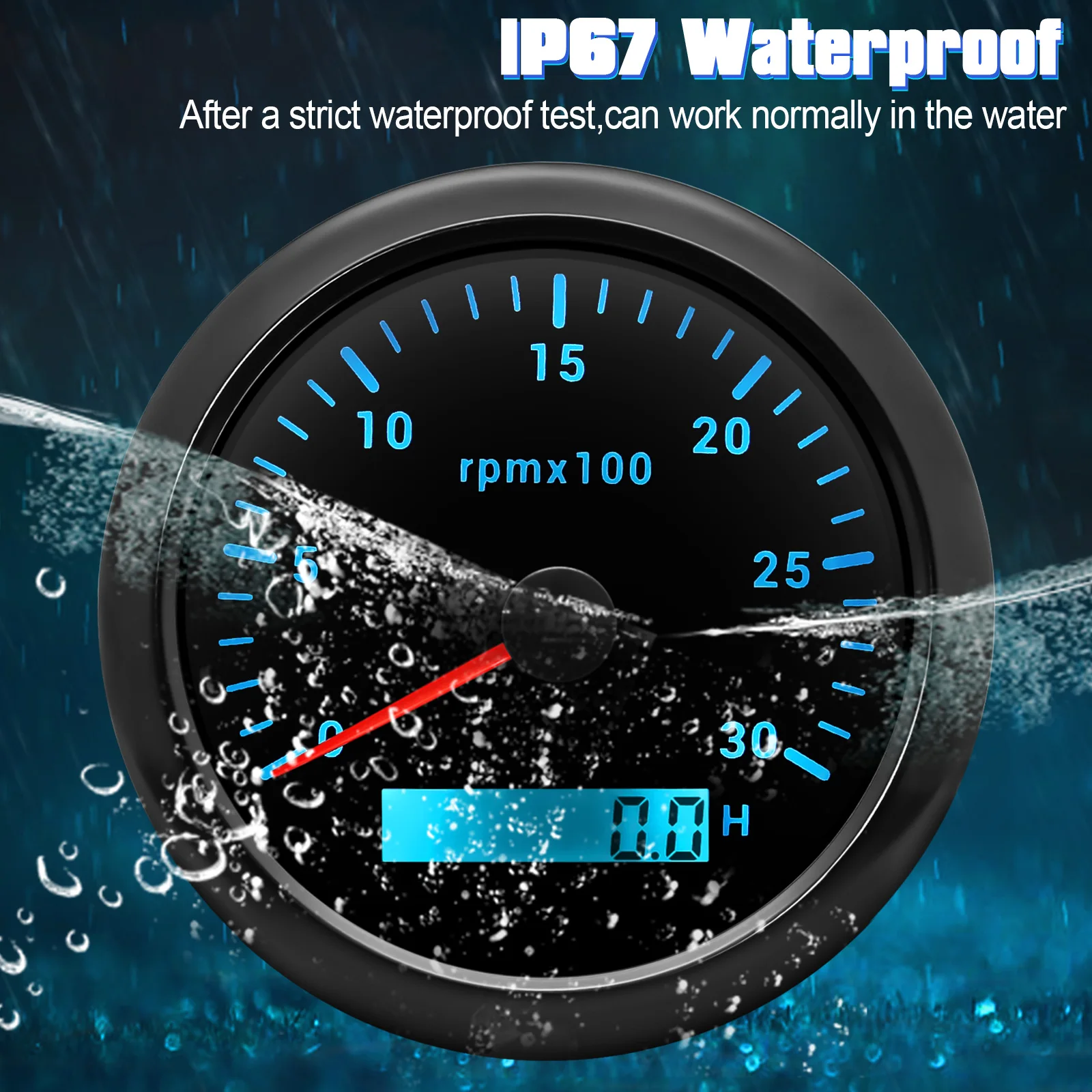 85mm Tachometer With 7 Colors Backlight 3000 4000 6000 RPM Meter With Digital Ho