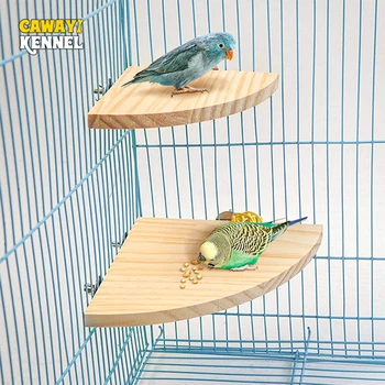 Fan-shaped Bird Parrot Wooden Stand Rack Bird Cage Accessories Perch for Small Animal Chinchilla Squirrel Hamster Stand Board 1