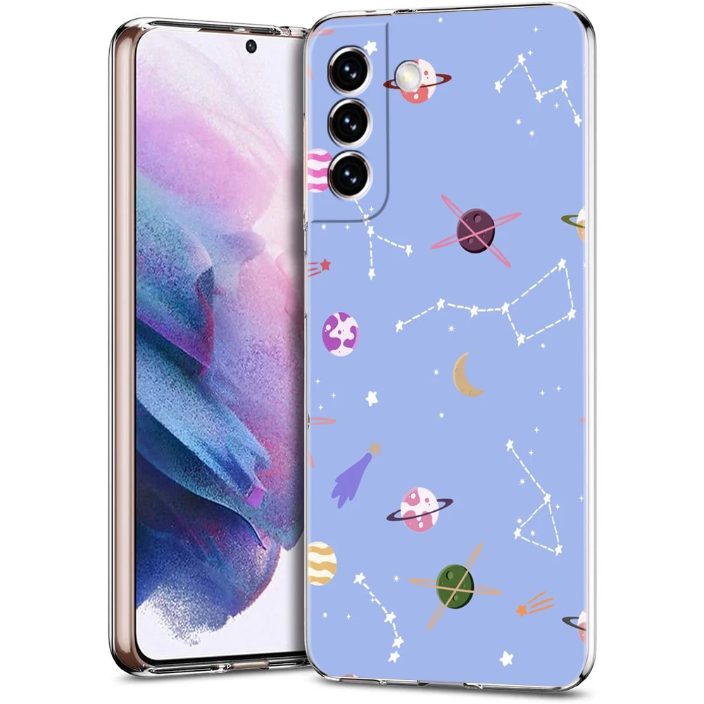 Celestial Galaxy Design Phone Case - Black & White Sun, Moon, Stars, and Planets