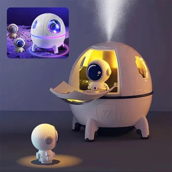 220mL Space Capsule Air Humidifier USB Plug in Rechargeable Mist Aromatherapy Water Diffuser 7 Colors Atmosphere Light 1