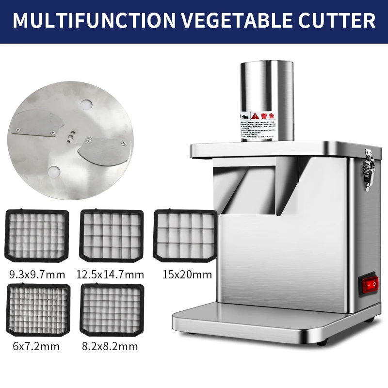 

250W Multifunctional Vegetable Cutter Fruit and Vegetable Slicer Commercial Household Carrot Potato Onion Granular Dicer Machine