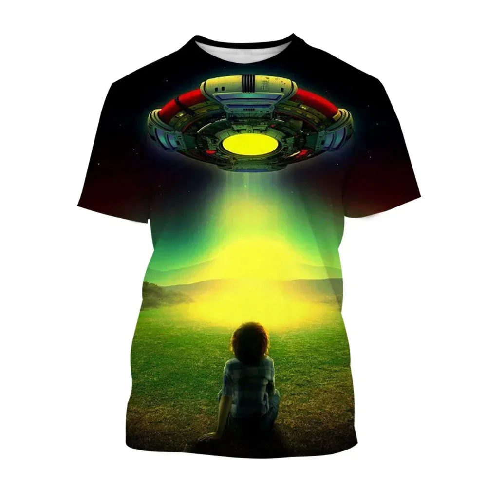 

Summer Fashion Outer Space Pictures Men's Casual 3D Printed T-shirt Hip Hop Personality Crew Neck Loose Short Sleeve Top