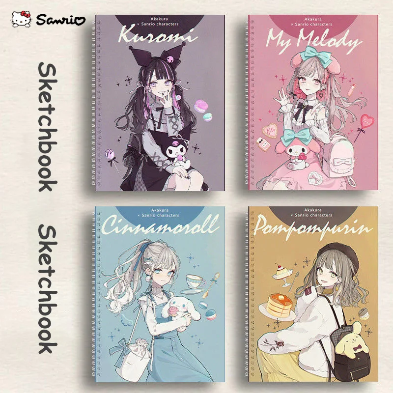 B5/A4/8K Sanrio Cartoon Sketchbook Kawaii Kuromi My Melody Anime Art