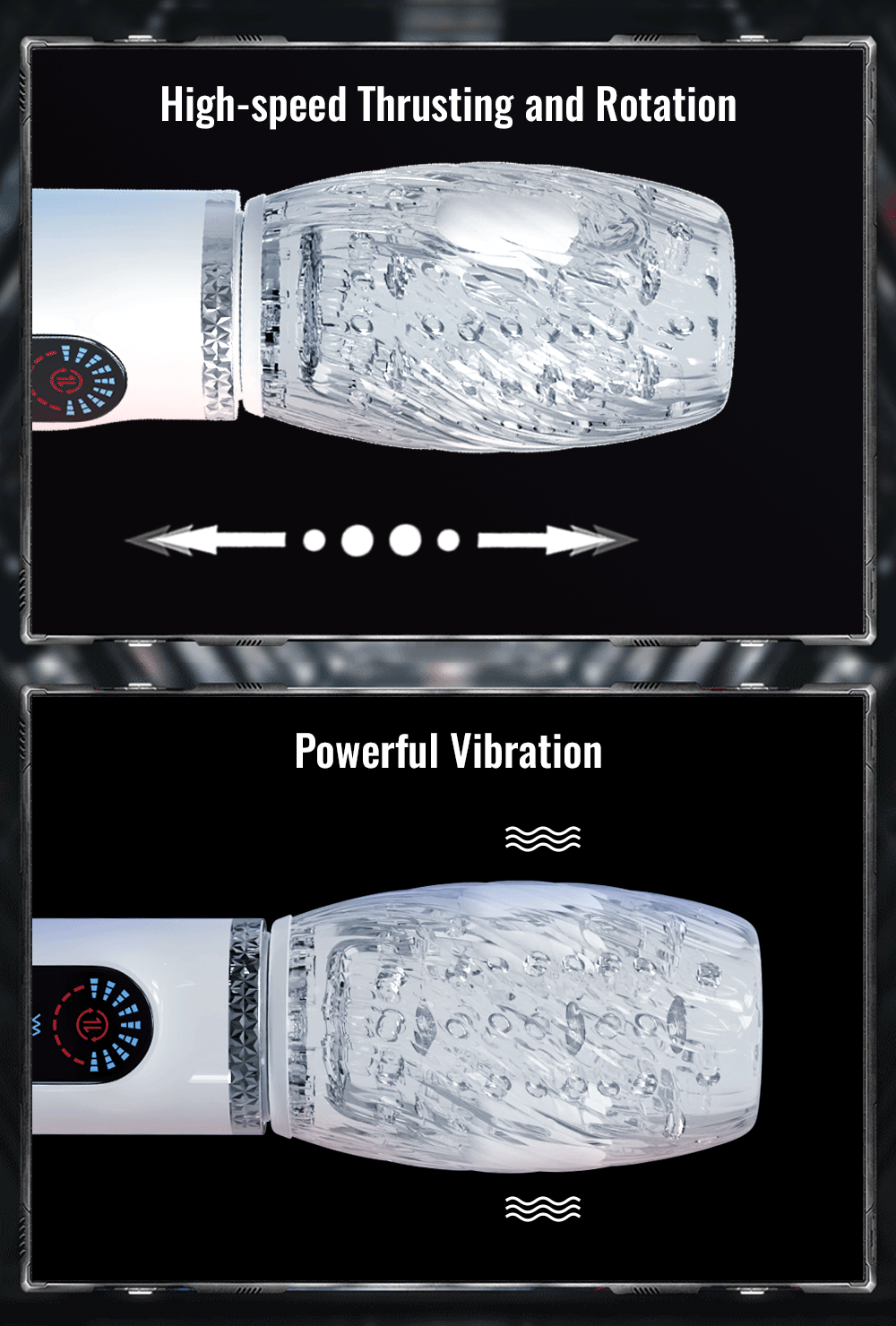 Male Masturbator Automatic Telescopic Rotating Vibrating For Men Glans Trainer Masturbation Cup  Thrusting_voghion.com