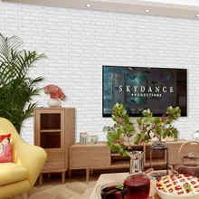  Home Decor PVC Rose Print 3d Three-dimensional Wall Sticker Self-adhesive Brick Pattern Creative Wallpaper Wall Decor 