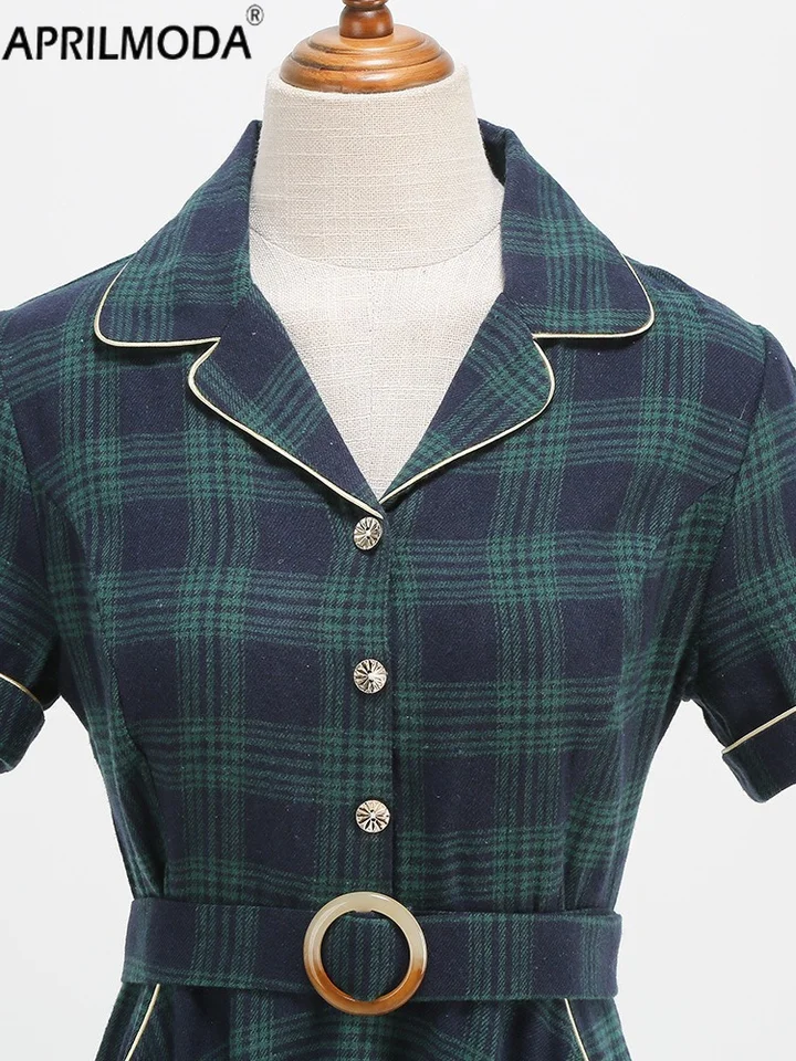 green emerald velvet dress Unique Vintage Teal Plaid & Green Cotton Swing Dress