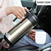 1200 ML Car Hot Kettle Stainless Steel Kettle Leak-Proof Design 12/24 V Tea Coffee Kettle 120/240 W Fast Boiling for Travel Home 4
