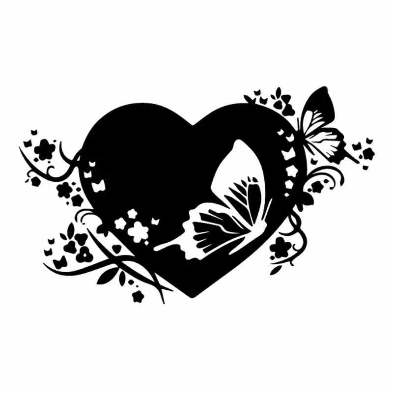 

Car decal heart butterfly flying creative waterproof sunscreen PVC15CM