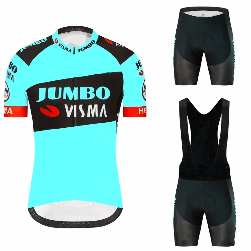

Новинка 2024, набор одежды Jumbo Team POO для велоспорта, Джерси и шорты с нагрудником, дышащие летние топы, рубашка, Мужская одежда для велоспорта