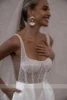 Eightale Short Wedding Gowns Spaghetti Strap Customized Beading Wedding Party Dress with Pockets Backless Satin Mini Bridal Gown 4
