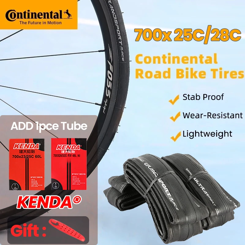 Continental 25c/28c Road Bike Tire Ultra Sport Iii & Grand Sport Race Clincher Foldable Gravel