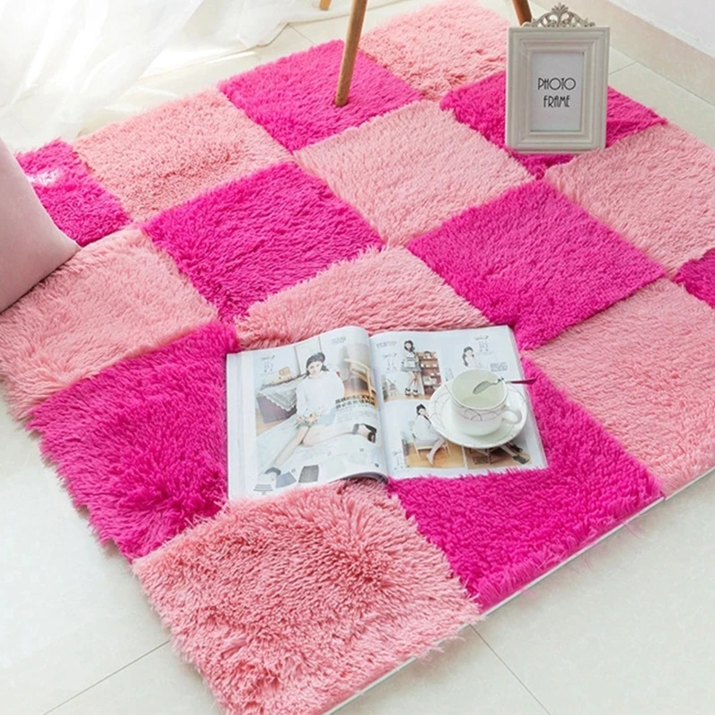 EVA Foam Floor Mat Plush Carpet Tiles Soft Puzzle Rug for Home Bedroom Yoga Room Gym Game